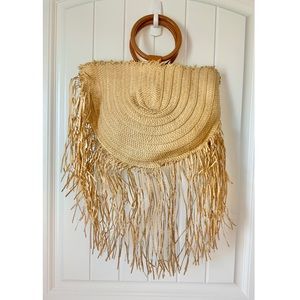 Fringe Straw Handbag